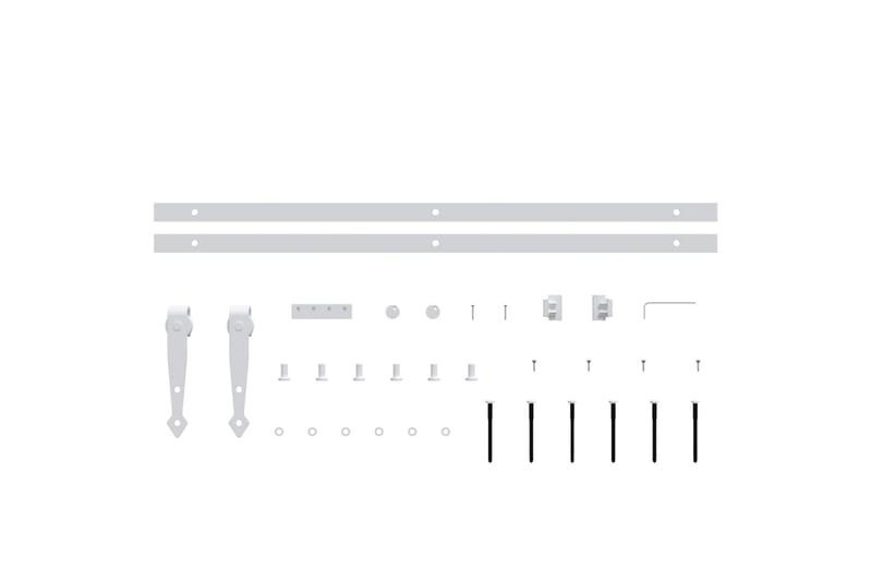 Mini skjutdörrsbeslag kolstål vit 122 cm - Vit - Skjutdörrar garderob - Garderober & garderobssystem