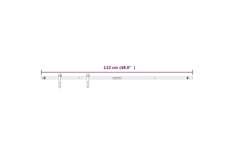 Mini skjutdörrsbeslag kolstål vit 122 cm - Vit - Förvaring - Sko- & klädförvaring - Garderober & garderobssystem - Garderobsdörr - Skjutdörrar garderob