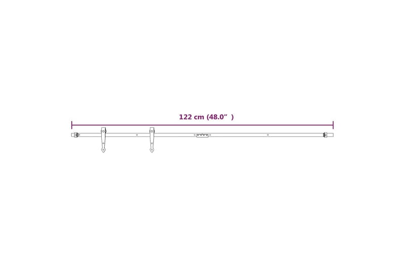 Mini skjutdörrsbeslag kolstål vit 122 cm - Vit - Skjutdörrar garderob - Garderober & garderobssystem