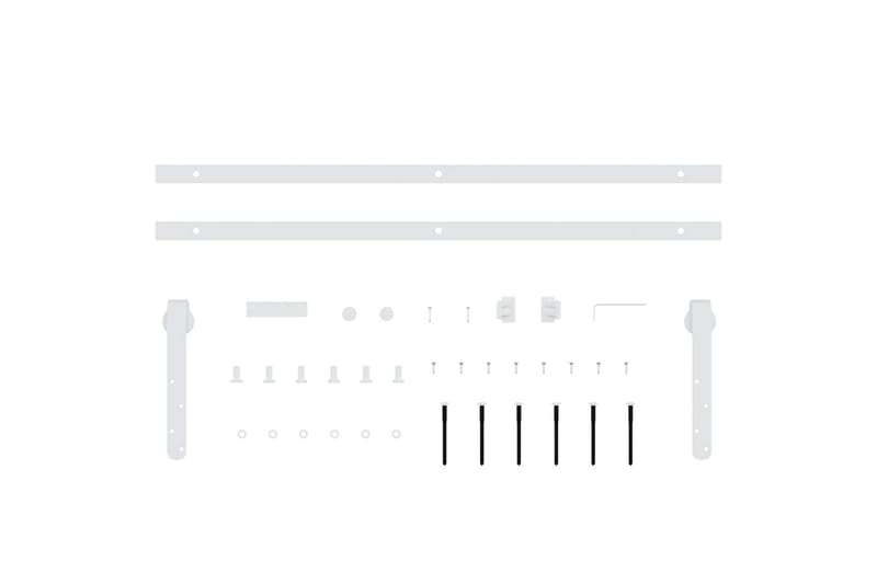 Mini skjutdörrsbeslag kolstål vit 152 cm - Vit - Skjutdörrar garderob - Garderober & garderobssystem