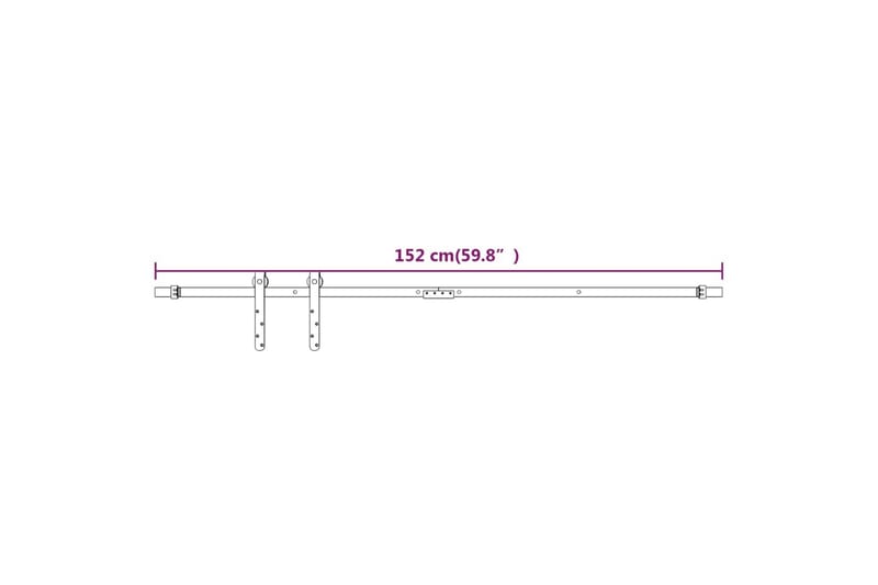 Mini skjutdörrsbeslag kolstål vit 152 cm - Vit - Skjutdörrar garderob - Garderober & garderobssystem