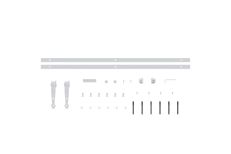 Mini skjutdörrsbeslag kolstål vit 200 cm - Vit - Skjutdörrar garderob - Garderober & garderobssystem
