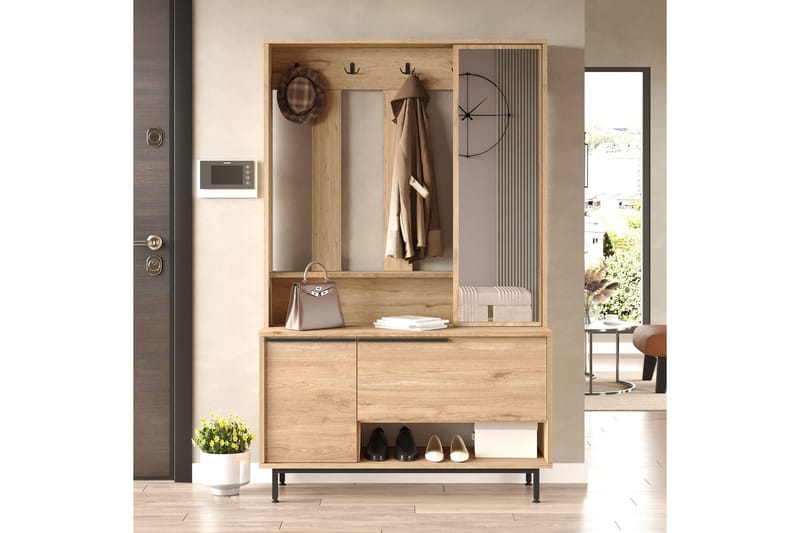 Liyakat Hallmöbel - Valnöt - Förvaring - Sko- & klädförvaring - Garderober & garderobssystem - Garderobsinredning - Backstativ