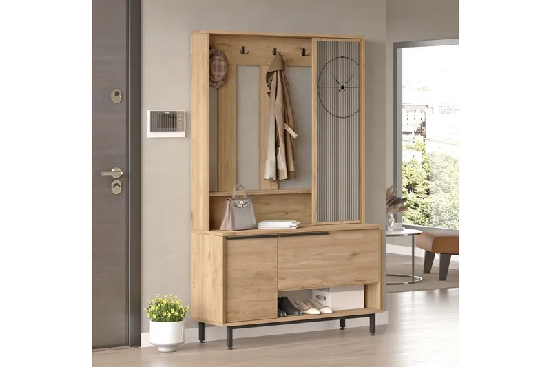 Liyakat Hallmöbel - Valnöt - Förvaring - Sko- & klädförvaring - Garderober & garderobssystem - Garderobsinredning - Backstativ