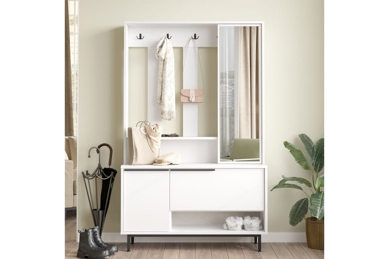 Liyakat Hallmöbel - Vit - Förvaring - Sko- & klädförvaring - Garderober & garderobssystem - Garderobsinredning - Backstativ