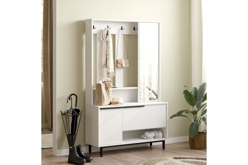 Liyakat Hallmöbel - Vit - Förvaring - Sko- & klädförvaring - Garderober & garderobssystem - Garderobsinredning - Backstativ