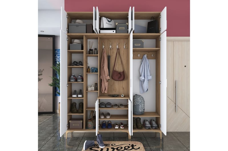 Lukkha Hallmöbel - Valnöt/Vit - Förvaring - Sko- & klädförvaring - Garderober & garderobssystem - Garderobsinredning - Backstativ