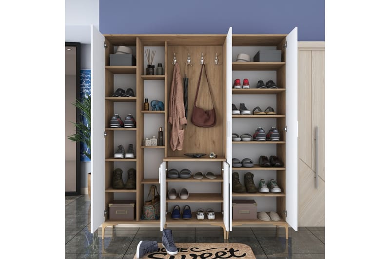 Lukkha Hallmöbel - Valnöt/Vit - Förvaring - Sko- & klädförvaring - Garderober & garderobssystem - Garderobsinredning - Backstativ