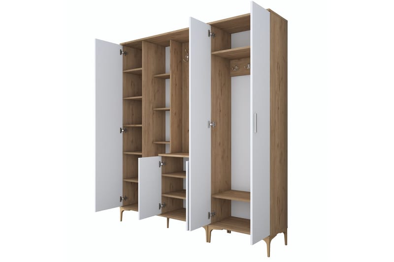 Lukkha Hallmöbel - Valnöt/Vit - Förvaring - Sko- & klädförvaring - Garderober & garderobssystem - Garderobsinredning - Backstativ
