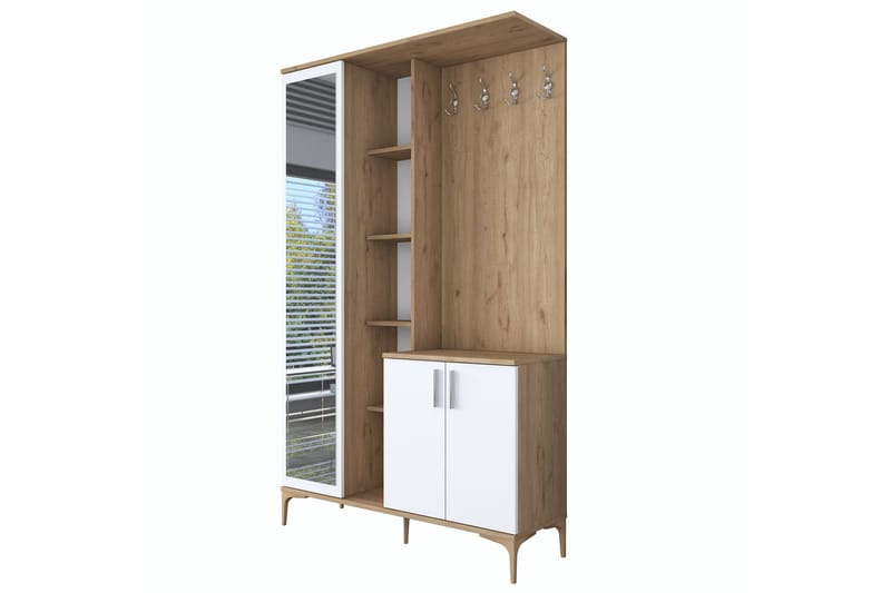 Lukkha Hallmöbel - Valnöt/Vit - Förvaring - Sko- & klädförvaring - Garderober & garderobssystem - Garderobsinredning - Backstativ