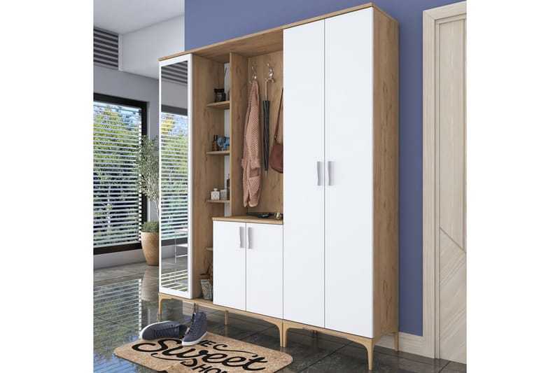 Lukkha Hallmöbel - Valnöt/Vit - Förvaring - Sko- & klädförvaring - Garderober & garderobssystem - Garderobsinredning - Backstativ