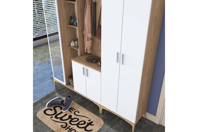 Lukkha Hallmöbel - Valnöt/Vit - Förvaring - Sko- & klädförvaring - Garderober & garderobssystem - Garderobsinredning - Backstativ