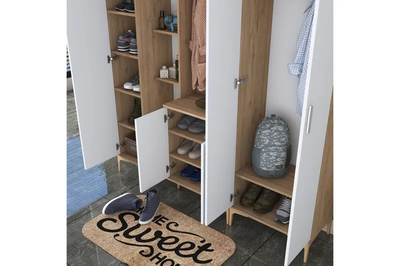 Lukkha Hallmöbel - Valnöt/Vit - Förvaring - Sko- & klädförvaring - Garderober & garderobssystem - Garderobsinredning - Backstativ