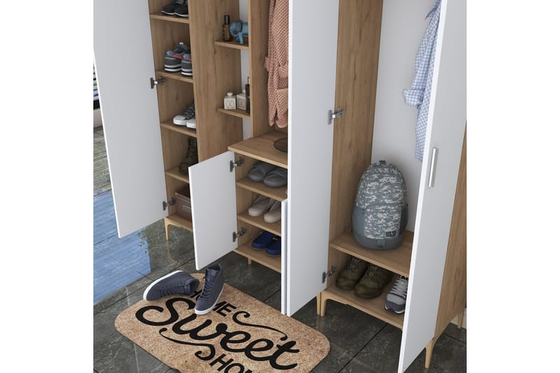 Lukkha Hallmöbel - Valnöt/Vit - Förvaring - Sko- & klädförvaring - Garderober & garderobssystem - Garderobsinredning - Backstativ