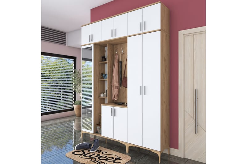 Lukkha Hallmöbel - Valnöt/Vit - Förvaring - Sko- & klädförvaring - Garderober & garderobssystem - Garderobsinredning - Backstativ
