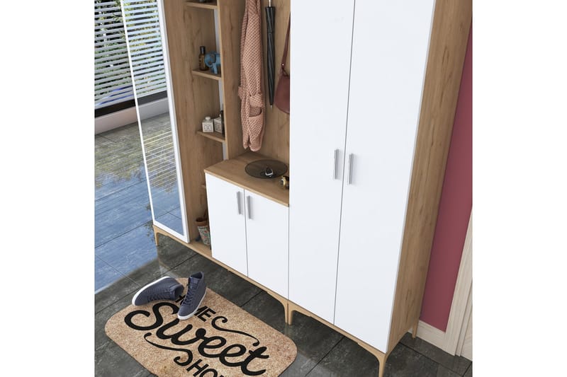 Lukkha Hallmöbel - Valnöt/Vit - Förvaring - Sko- & klädförvaring - Garderober & garderobssystem - Garderobsinredning - Backstativ