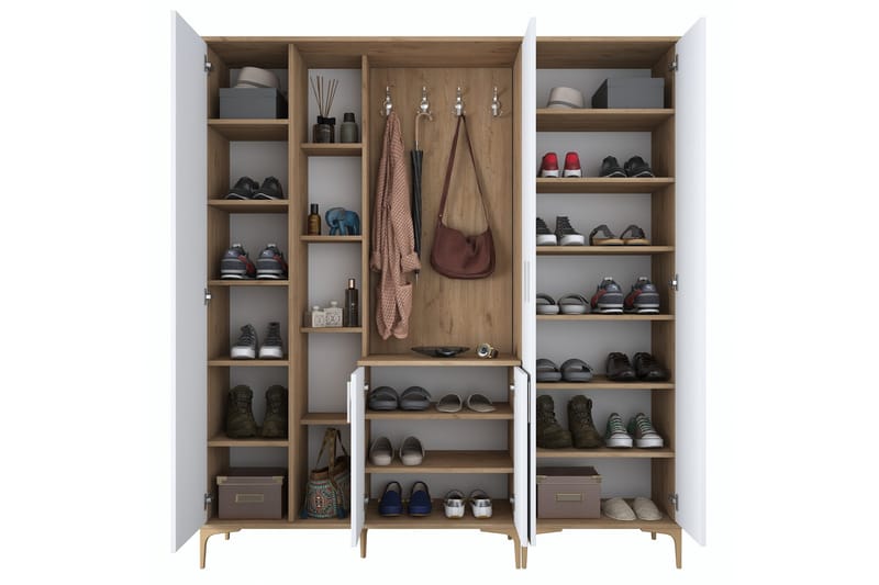 Lukkha Hallmöbel - Valnöt/Vit - Förvaring - Sko- & klädförvaring - Garderober & garderobssystem - Garderobsinredning - Backstativ