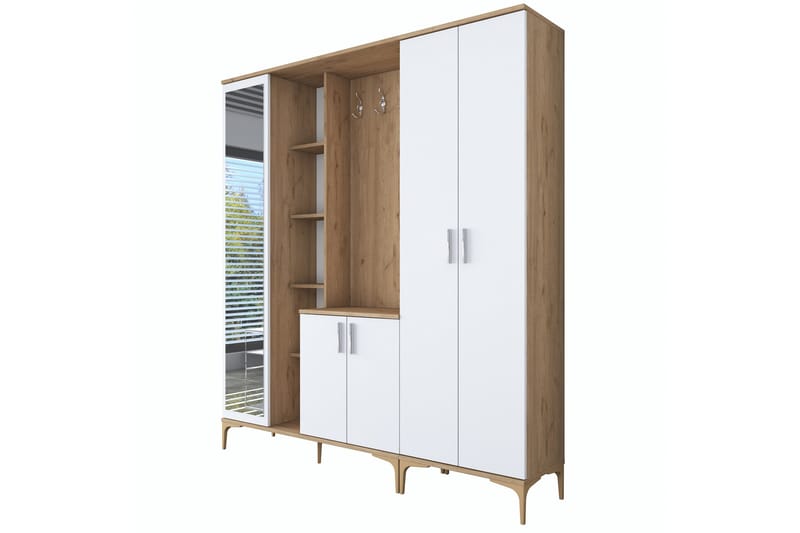 Lukkha Hallmöbel - Valnöt/Vit - Förvaring - Sko- & klädförvaring - Garderober & garderobssystem - Garderobsinredning - Backstativ