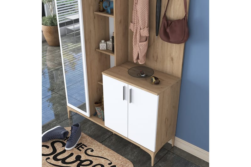 Lukkha Hallmöbel - Valnöt/Vit - Förvaring - Sko- & klädförvaring - Garderober & garderobssystem - Garderobsinredning - Backstativ