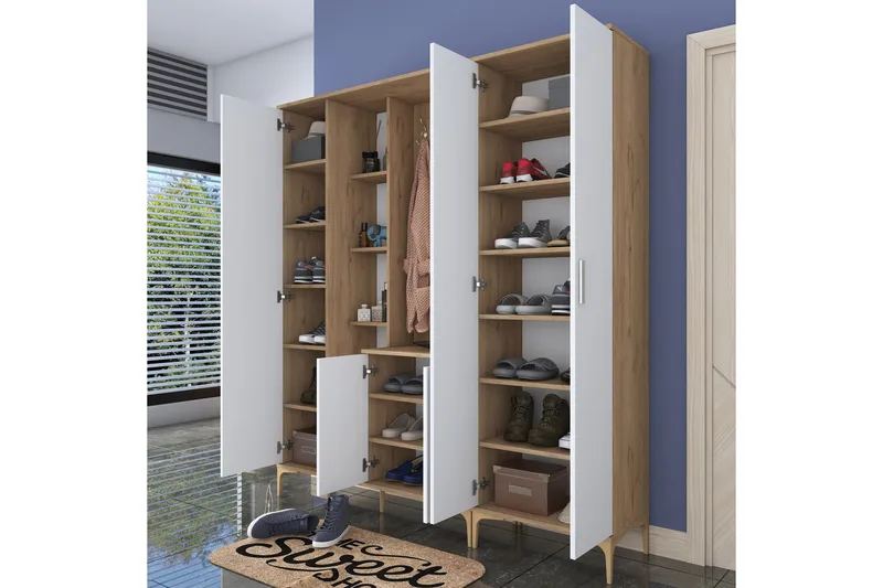 Lukkha Hallmöbel - Valnöt/Vit - Förvaring - Sko- & klädförvaring - Garderober & garderobssystem - Garderobsinredning - Backstativ