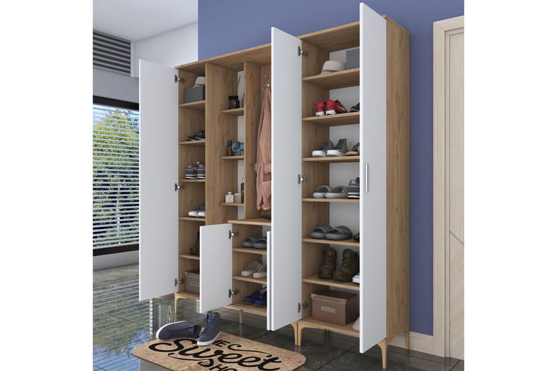 Lukkha Hallmöbel - Valnöt/Vit - Förvaring - Sko- & klädförvaring - Garderober & garderobssystem - Garderobsinredning - Backstativ