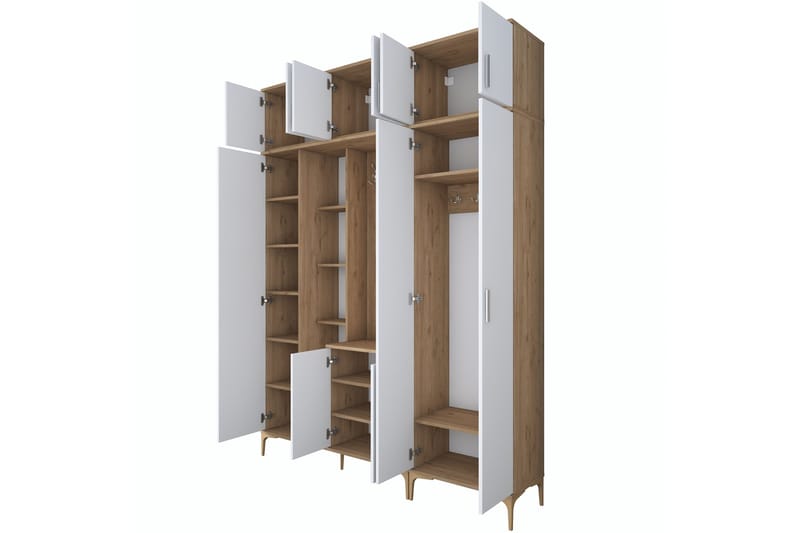 Lukkha Hallmöbel - Valnöt/Vit - Förvaring - Sko- & klädförvaring - Garderober & garderobssystem - Garderobsinredning - Backstativ