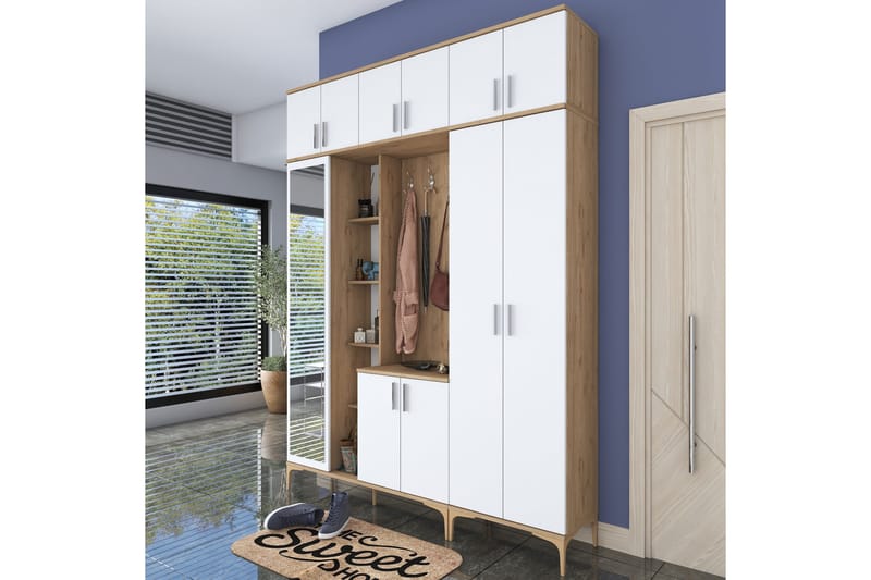 Lukkha Hallmöbel - Valnöt/Vit - Förvaring - Sko- & klädförvaring - Garderober & garderobssystem - Garderobsinredning - Backstativ