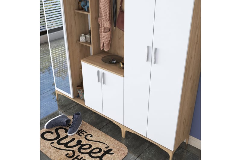 Lukkha Hallmöbel - Valnöt/Vit - Förvaring - Sko- & klädförvaring - Garderober & garderobssystem - Garderobsinredning - Backstativ