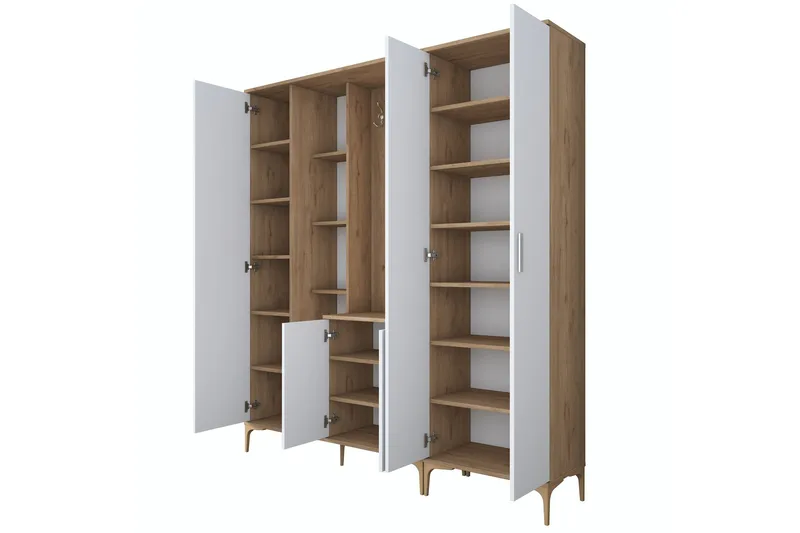 Lukkha Hallmöbel - Valnöt/Vit - Förvaring - Sko- & klädförvaring - Garderober & garderobssystem - Garderobsinredning - Backstativ