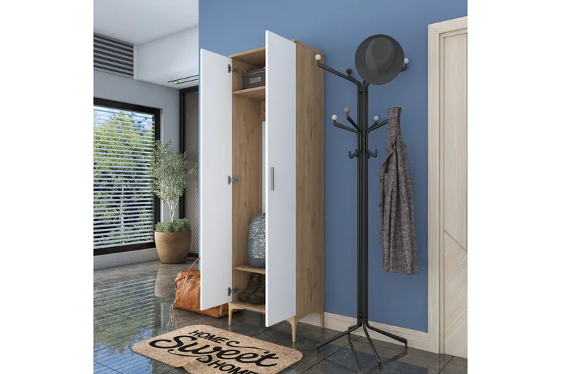 Lukkha Hallmöbel - Valnöt/Vit - Förvaring - Sko- & klädförvaring - Garderober & garderobssystem - Garderobsinredning - Backstativ