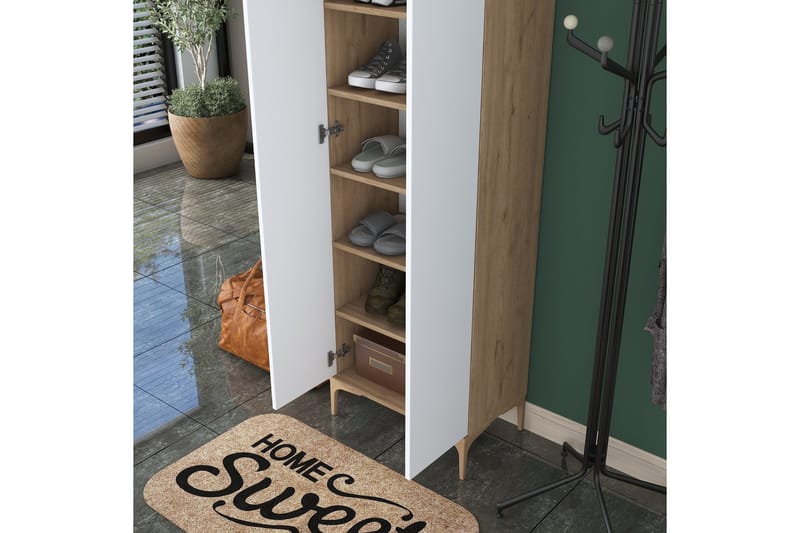 Lukkha Hallmöbel - Valnöt/Vit - Förvaring - Sko- & klädförvaring - Garderober & garderobssystem - Garderobsinredning - Backstativ