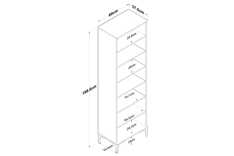 Lukkha Hallmöbel Valnöt/Vit - Backstativ - Garderober & garderobssystem