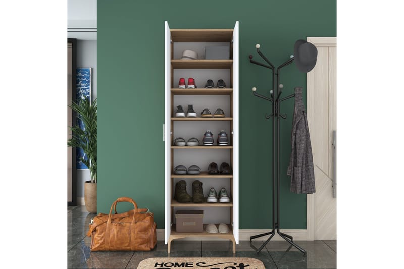 Lukkha Hallmöbel - Valnöt/Vit - Förvaring - Sko- & klädförvaring - Garderober & garderobssystem - Garderobsinredning - Backstativ