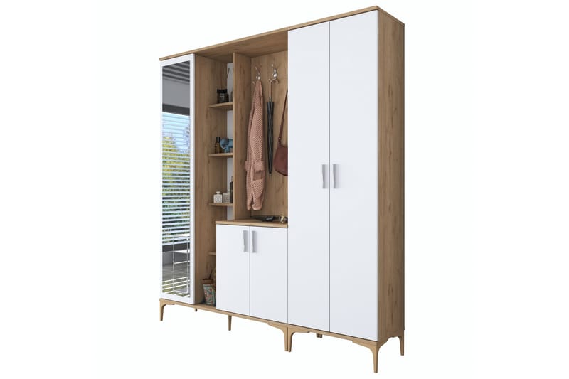 Lukkha Hallmöbel - Valnöt/Vit - Förvaring - Sko- & klädförvaring - Garderober & garderobssystem - Garderobsinredning - Backstativ