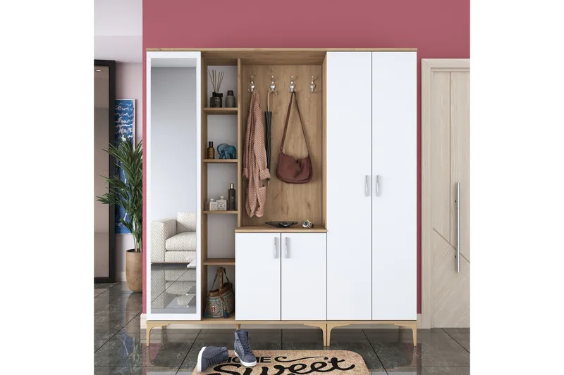 Lukkha Hallmöbel, Valnöt/Vit