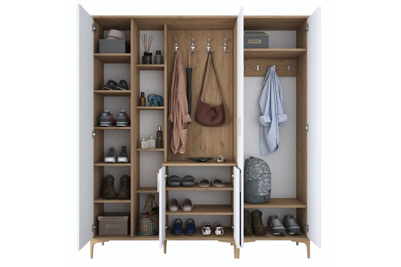 Lukkha Hallmöbel - Valnöt/Vit - Förvaring - Sko- & klädförvaring - Garderober & garderobssystem - Garderobsinredning - Backstativ