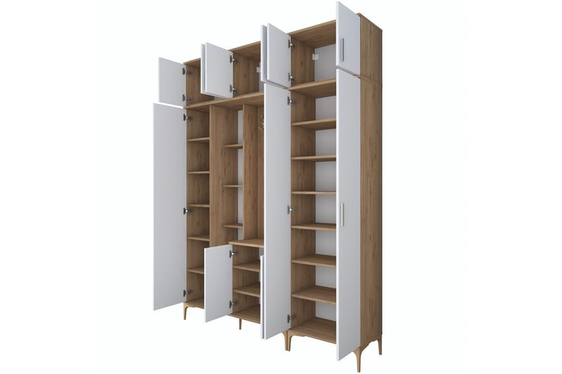 Lukkha Hallmöbel - Valnöt/Vit - Förvaring - Sko- & klädförvaring - Garderober & garderobssystem - Garderobsinredning - Backstativ