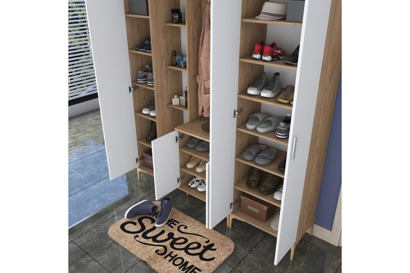 Lukkha Hallmöbel - Valnöt/Vit - Förvaring - Sko- & klädförvaring - Garderober & garderobssystem - Garderobsinredning - Backstativ