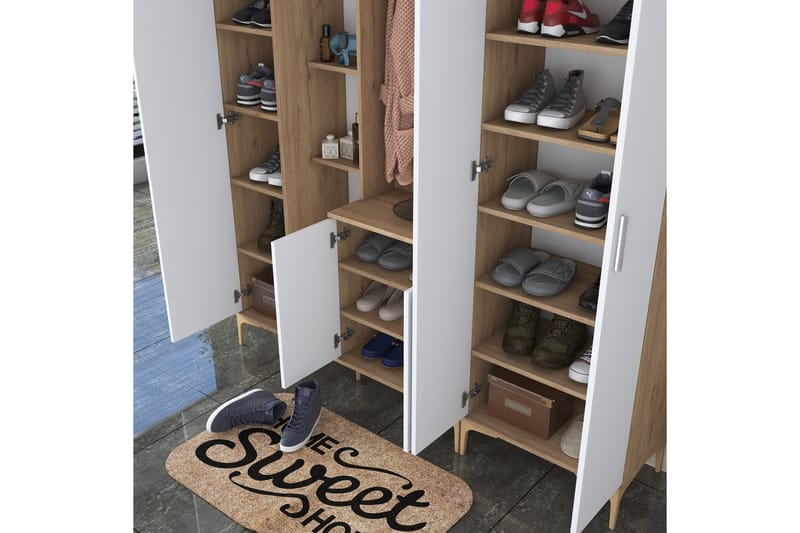 Lukkha Hallmöbel - Valnöt/Vit - Förvaring - Sko- & klädförvaring - Garderober & garderobssystem - Garderobsinredning - Backstativ