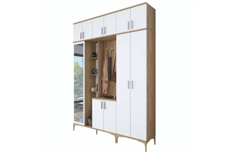 Lukkha Hallmöbel - Valnöt/Vit - Förvaring - Sko- & klädförvaring - Garderober & garderobssystem - Garderobsinredning - Backstativ