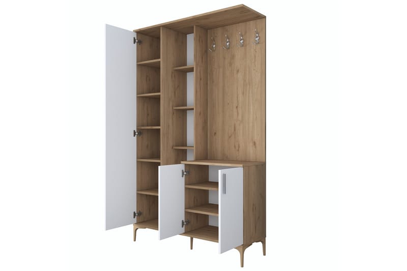 Lukkha Hallmöbel - Valnöt/Vit - Förvaring - Sko- & klädförvaring - Garderober & garderobssystem - Garderobsinredning - Backstativ