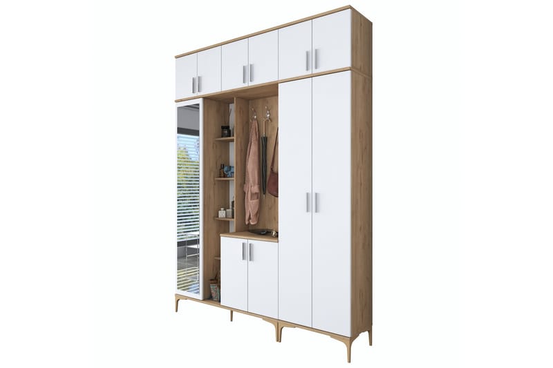 Lukkha Hallmöbel - Valnöt/Vit - Förvaring - Sko- & klädförvaring - Garderober & garderobssystem - Garderobsinredning - Backstativ
