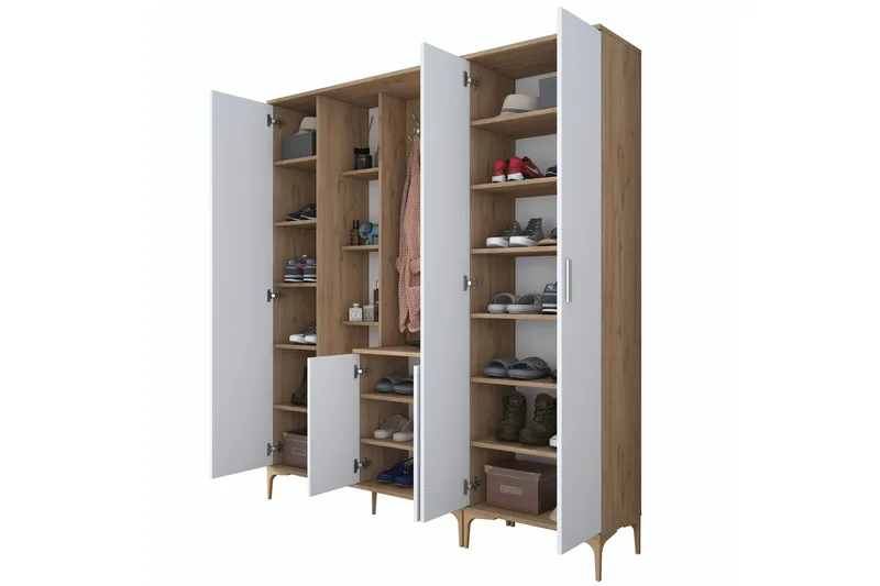 Lukkha Hallmöbel - Valnöt/Vit - Förvaring - Sko- & klädförvaring - Garderober & garderobssystem - Garderobsinredning - Backstativ