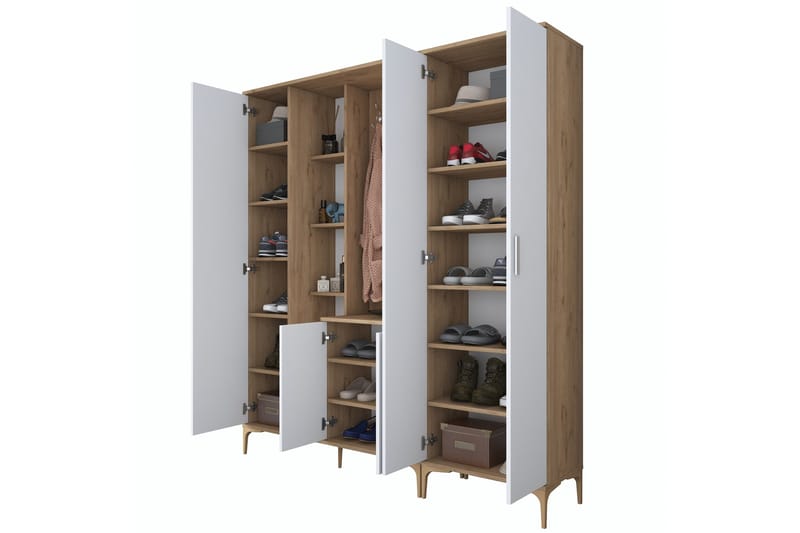 Lukkha Hallmöbel - Valnöt/Vit - Förvaring - Sko- & klädförvaring - Garderober & garderobssystem - Garderobsinredning - Backstativ