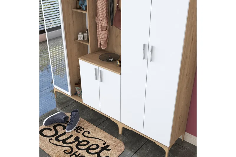 Lukkha Hallmöbel - Valnöt/Vit - Förvaring - Sko- & klädförvaring - Garderober & garderobssystem - Garderobsinredning - Backstativ
