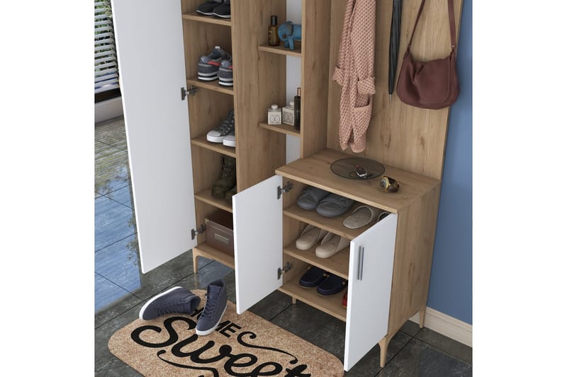 Lukkha Hallmöbel - Valnöt/Vit - Förvaring - Sko- & klädförvaring - Garderober & garderobssystem - Garderobsinredning - Backstativ