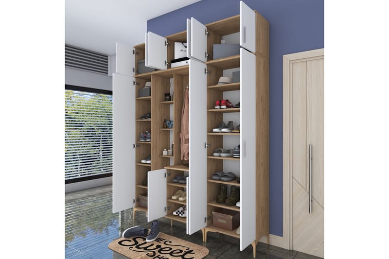 Lukkha Hallmöbel - Valnöt/Vit - Förvaring - Sko- & klädförvaring - Garderober & garderobssystem - Garderobsinredning - Backstativ
