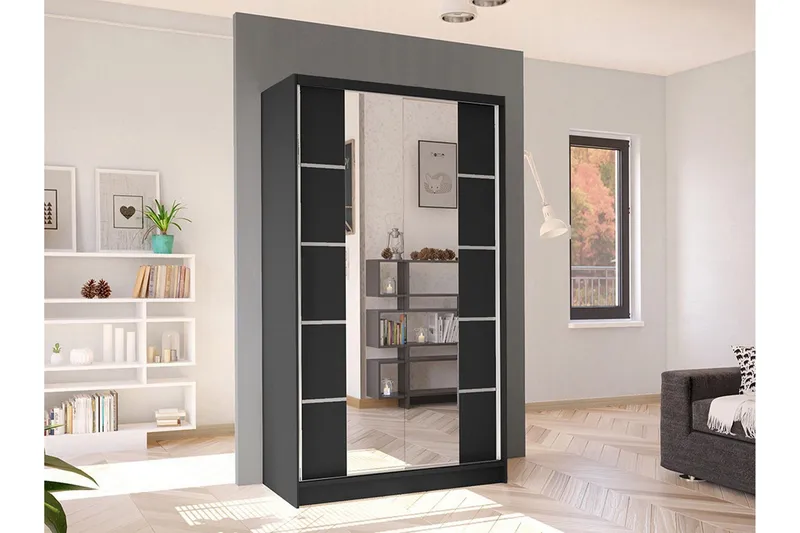 Glenmore Garderob m. Spegel Black - Förvaring - Sko- & klädförvaring - Garderober & garderobssystem