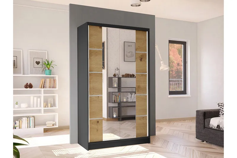 Glenmore Garderob m. Spegel Black - Förvaring - Sko- & klädförvaring - Garderober & garderobssystem