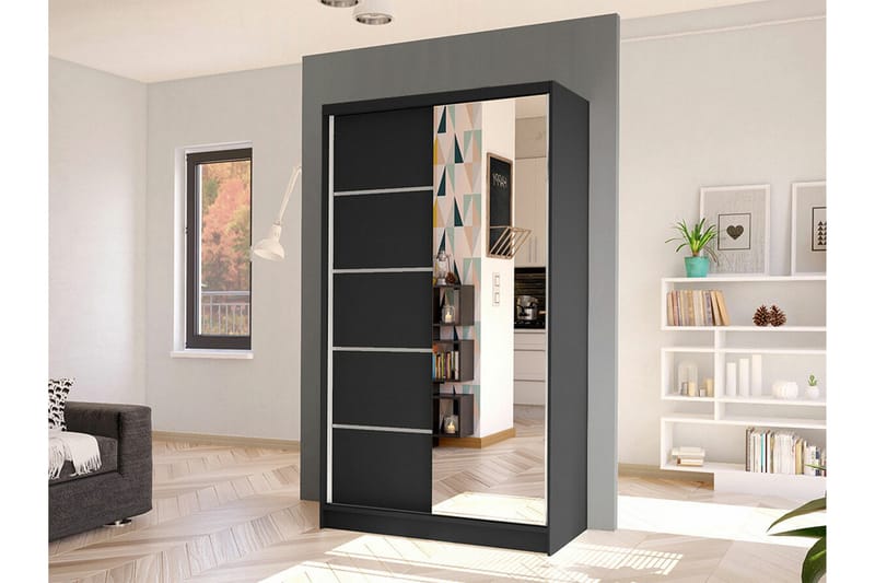 Glenmore Garderob m. Spegel Black - Förvaring - Sko- & klädförvaring - Garderober & garderobssystem